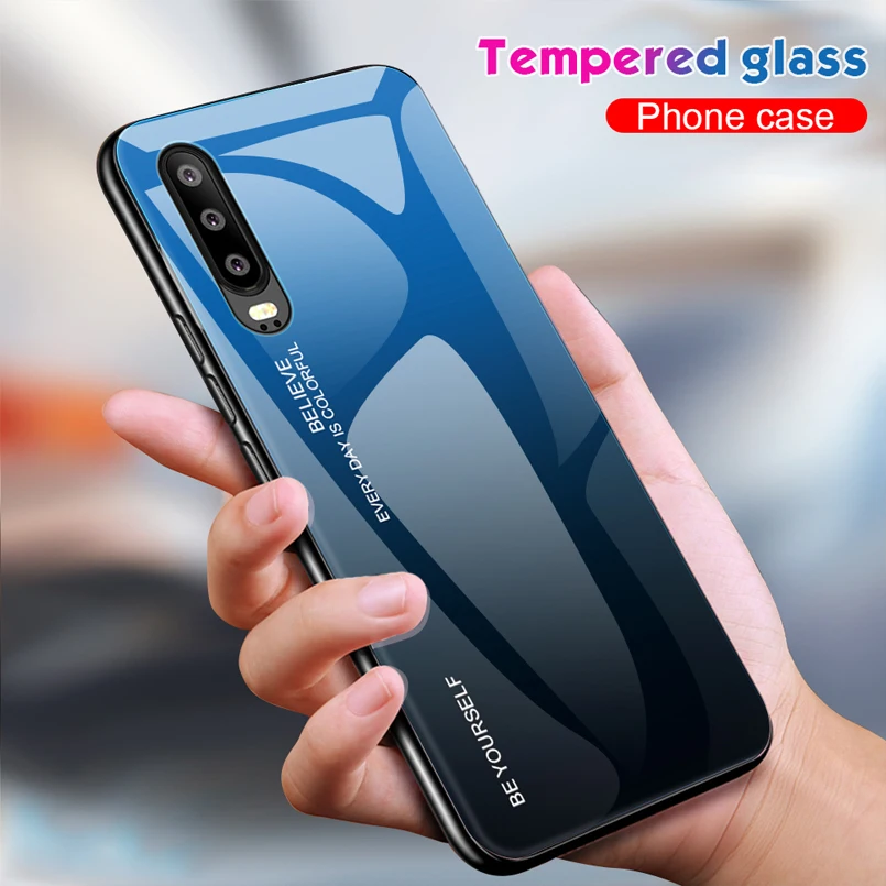 Чехол из закаленного стекла для huawei P20 P30 Lite P Smart Luxury задняя крышка чехол с