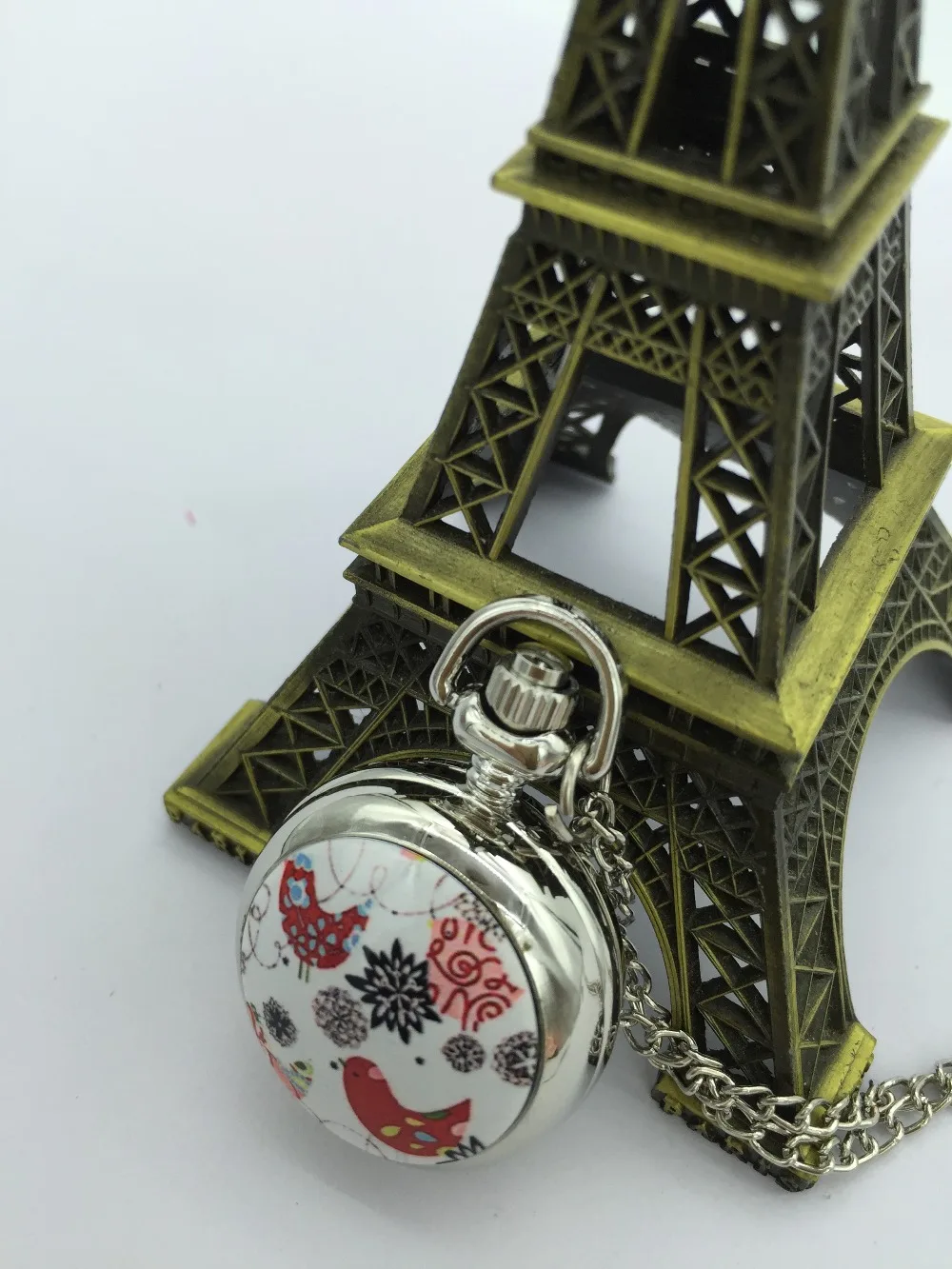 Кварцевые часы с подвеской в виде курицы цветов эмалированных подарок|pocket