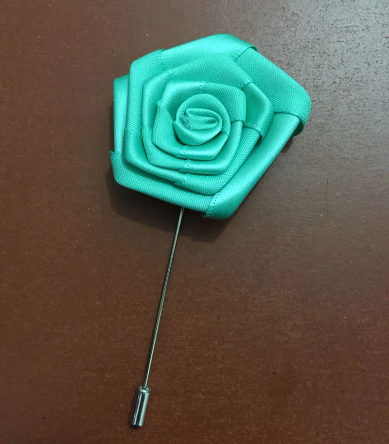 tiffany blue 1 шт. Свадебный Жених шафера бутоньерка лента шелковая Роза украшение для свадьбы Поставки выпускного вечера вечерние Цветочные мужские тканевые аксессуары - Цвет: tiffany blue