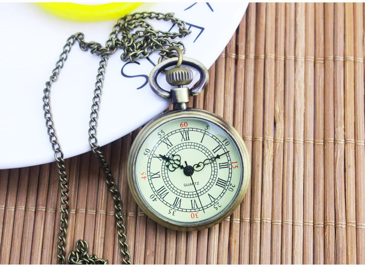 Ретро Винтажные локомотивы Железнодорожный двигатель Кулон Цепь Часы карманные