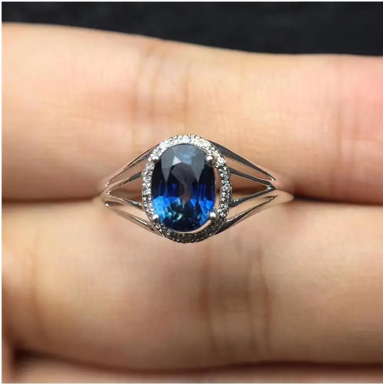 Сапфировое Кольцо 18 k кольцо из белого золота натуральное и настоящее сапфировое