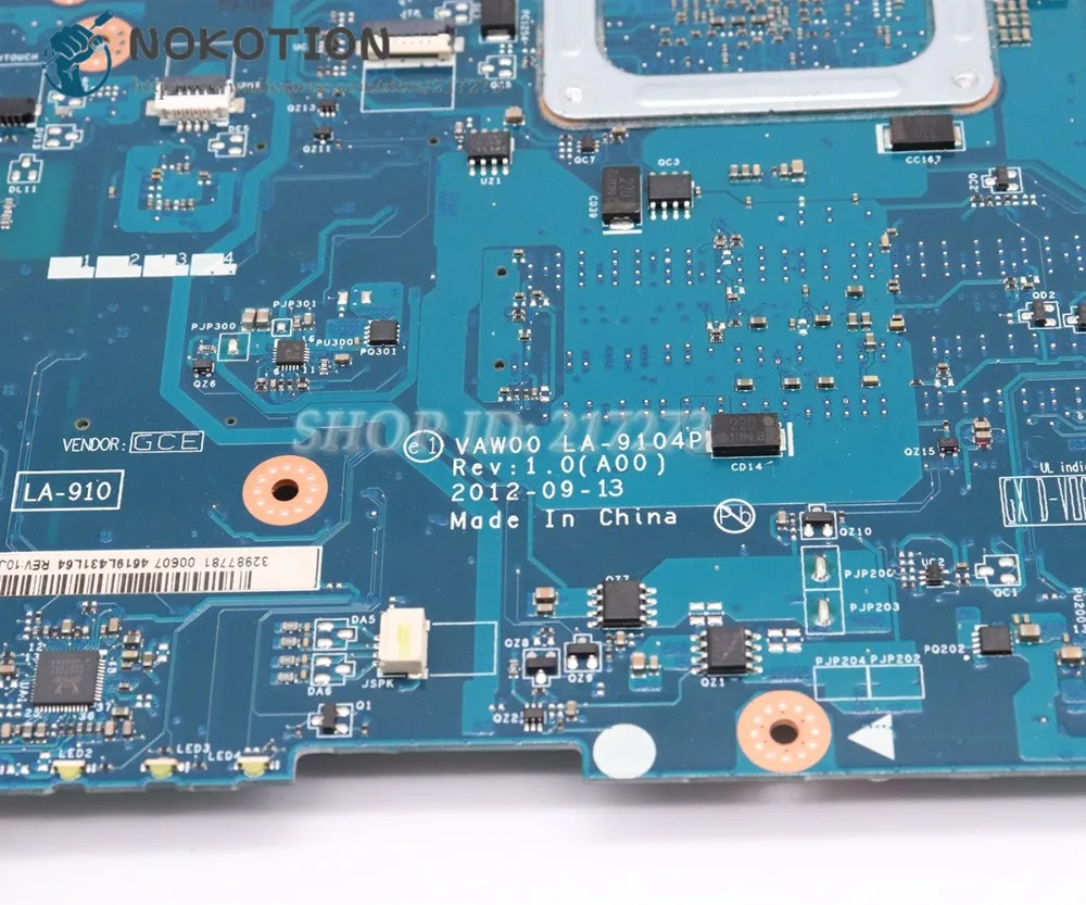 NOKOTION для dell Inspiron 3721 3521 материнская плата ноутбука VAW00 LA-9104P CN-00FTK8 00FTK8 SR0XF I3-3227U CPU HM76