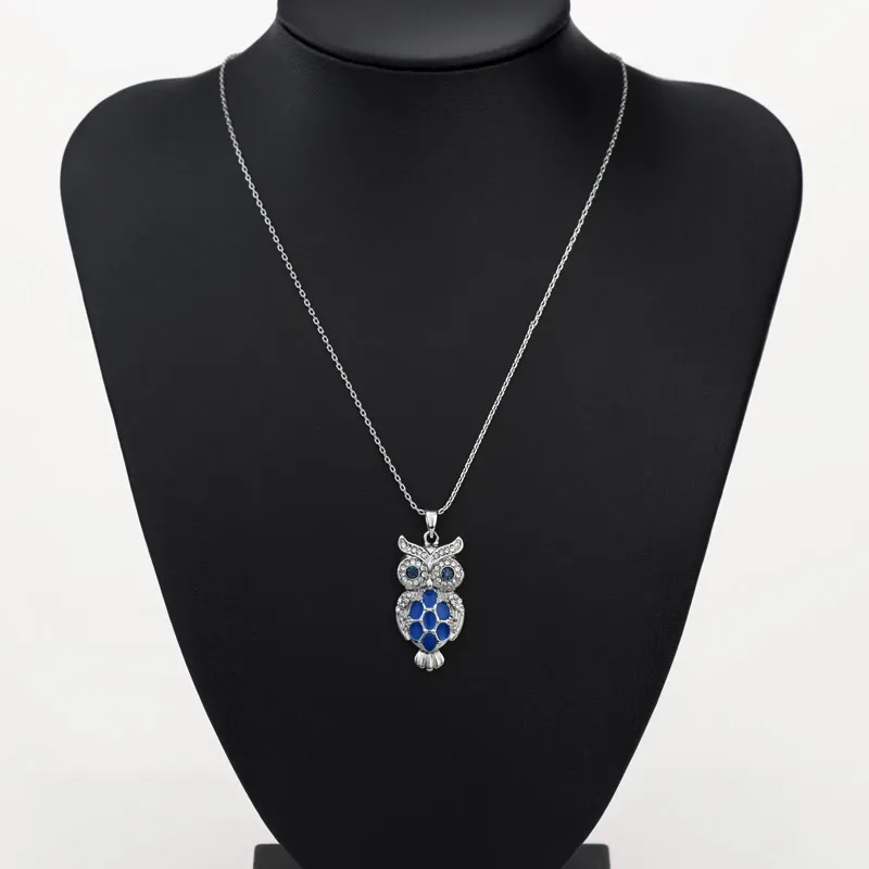 Neoglory австрийская эмаль краска милая синяя сова женская подвеска ожерелья для