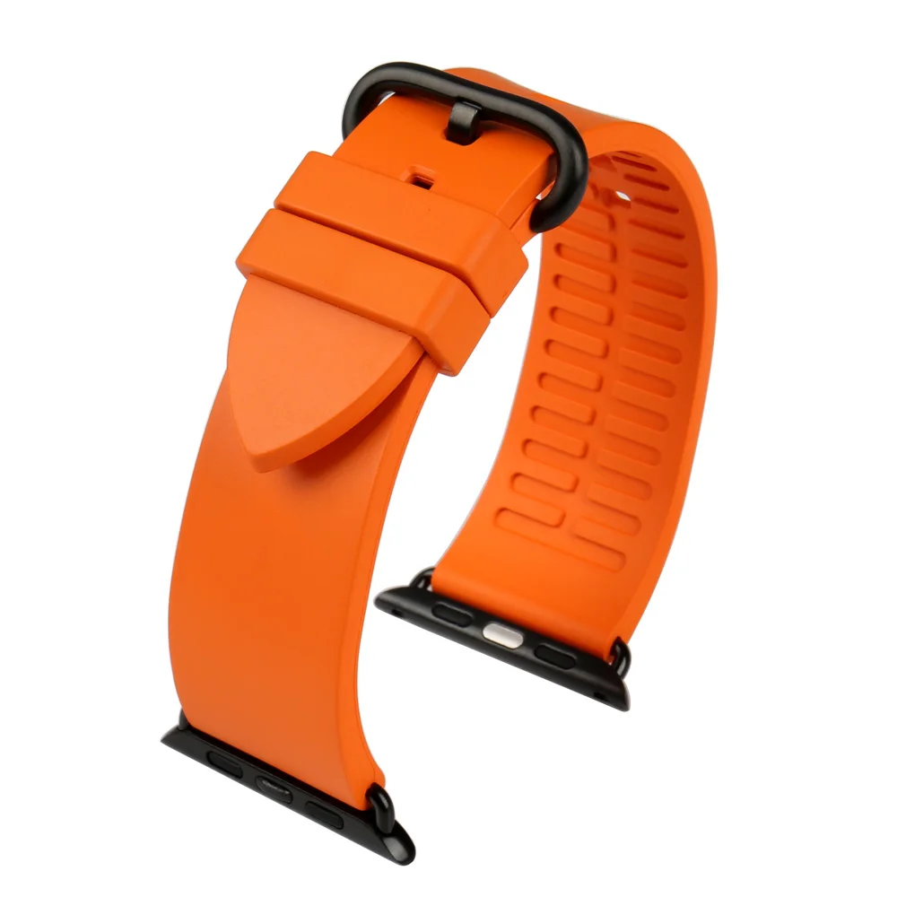 Новая мода цвет Orange fluororubber резиновый ремешок для спорта Apple Watch группа 42 мм 38 мм серии 1& 2 iwatch ремешки