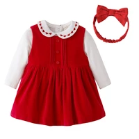 infant 1st birthday dress baby girls clothes sets newborn baby 3 piece set corduroy dressbodysuitsheadband