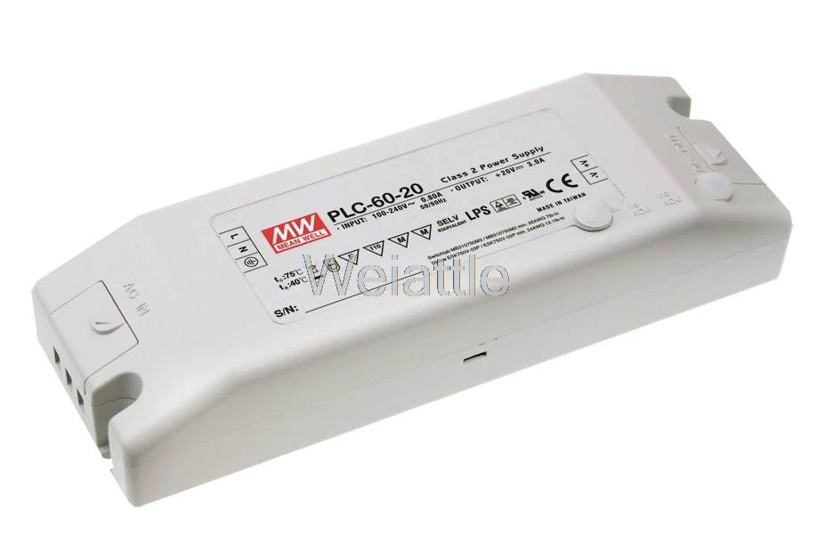 MEAN WELL оригинальный PLC 60 24 24V 2.5A meanwell 60W Светодиодный источник питания с одним выходом|24v 60w|24v 2.5a24v supply |
