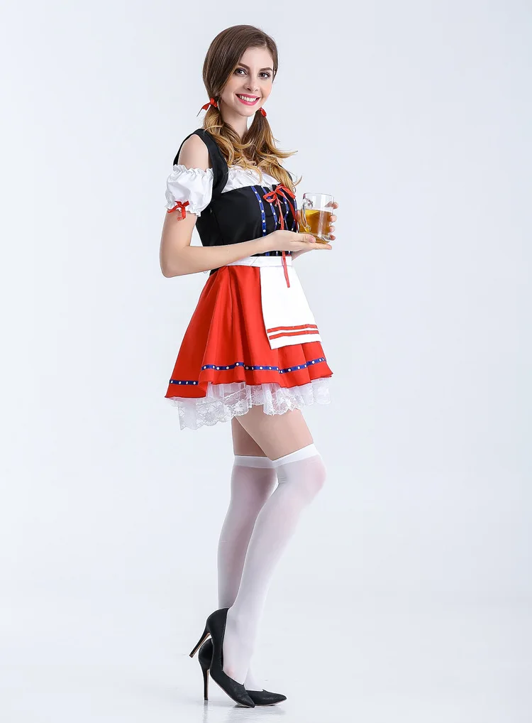 Хэллоуин фестиваль костюм дирндль Таверна Wench официантка Горничная бар наряд
