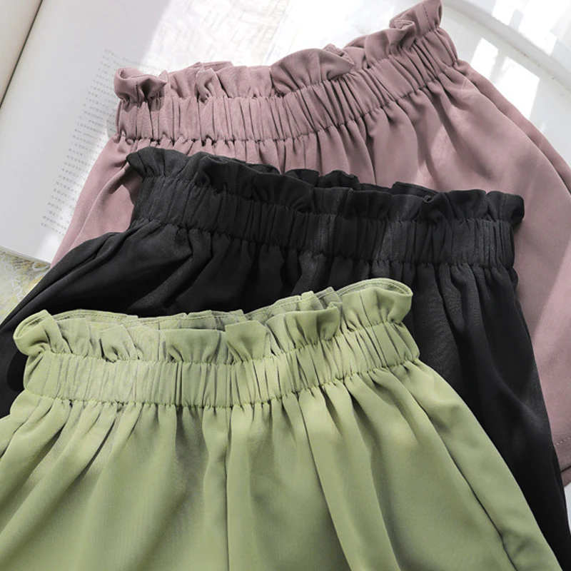 Шорты GOPLUS женские с высокой эластичной талией винтажные черные короткие штаны