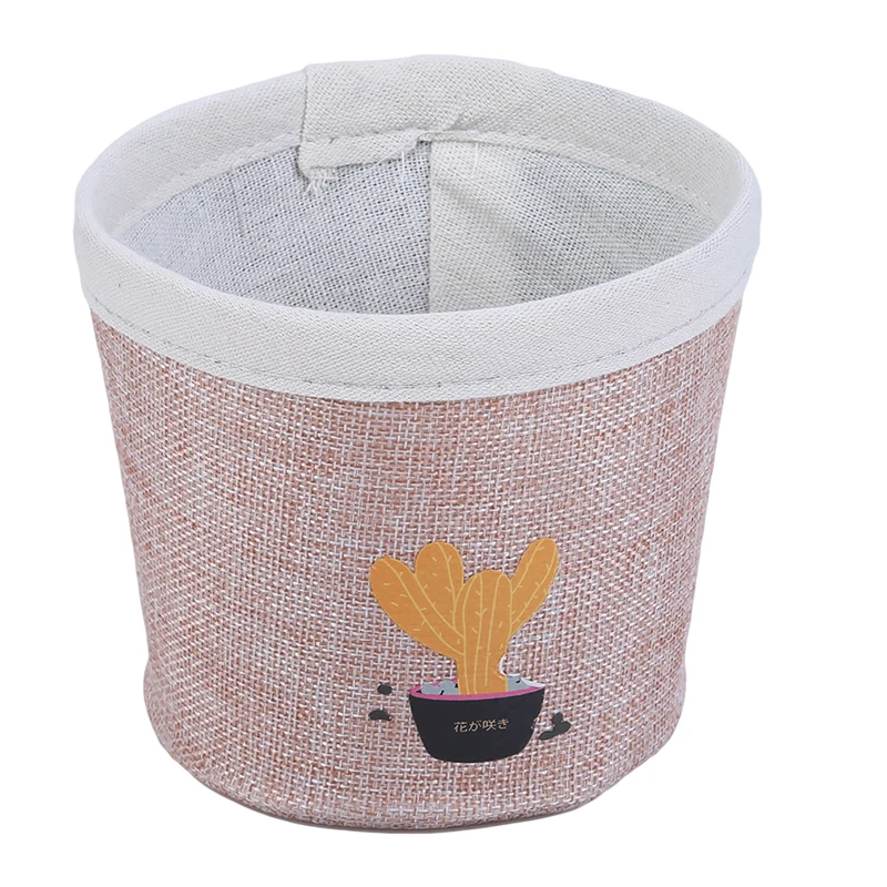 Storage Basket DIY Desktop Folding Linen Toy Box Pastoral Floral Animal Jewelry Makeup Stationery Organizer | Дом и сад