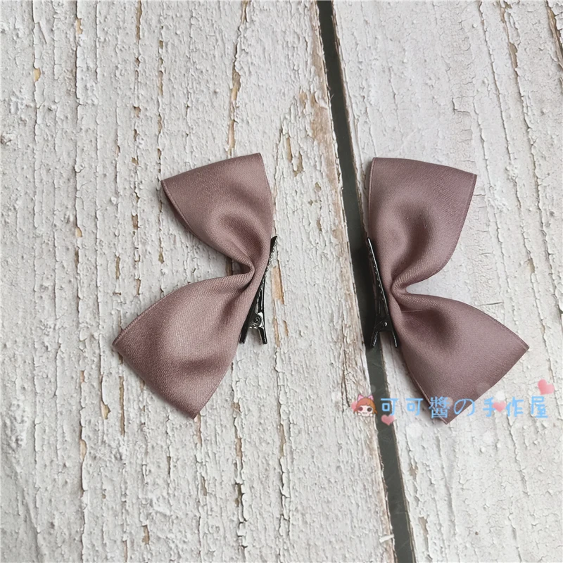 Мечта китового острова Маленькая вещь Лолита hairband с ротанга лук заколка для волос Великолепная KC плоская шляпа кружева рукав - Цвет: Fair clip(a pair)