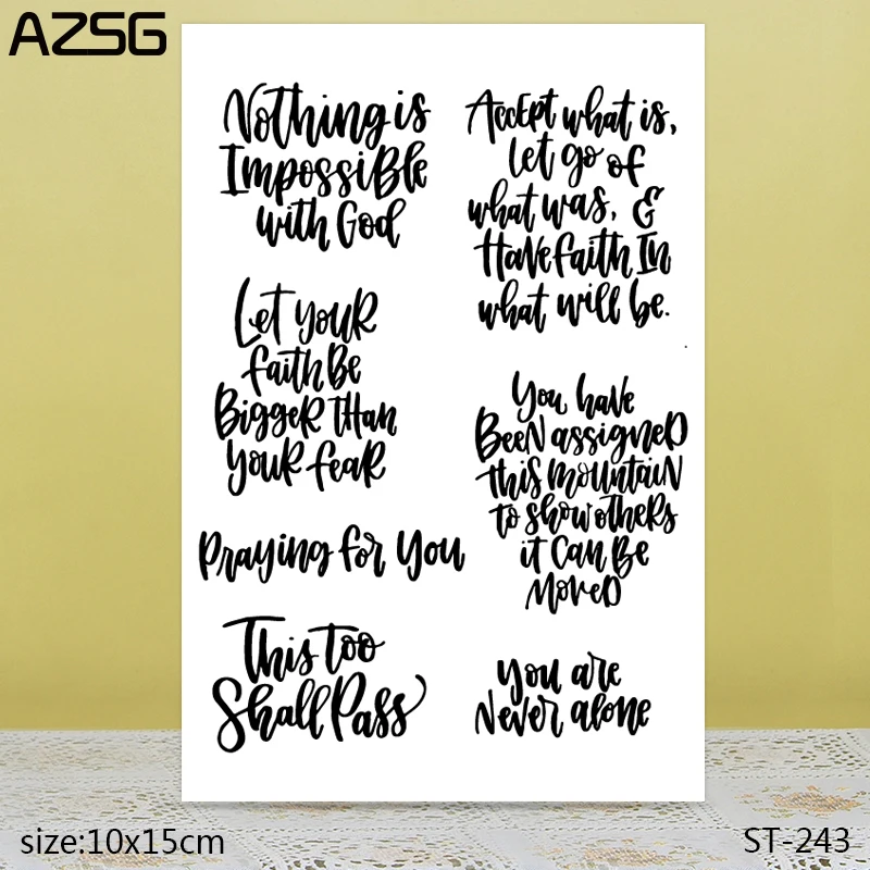 

AZSG Beautiful blessing Clear Stamps/Seals For scrapbooking DIY Card Making/Album Silicone Decoration crafts