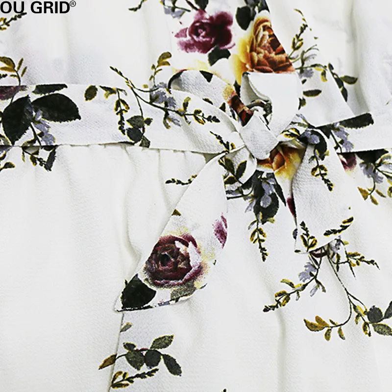 Для женщин Slash Средства ухода за кожей Шеи Цветочный принт Boho Летнее платье с