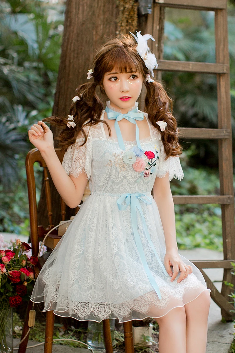 Цельнокроеное платье принцессы сладкой Лолиты сладости Гренадин чистый и свежий