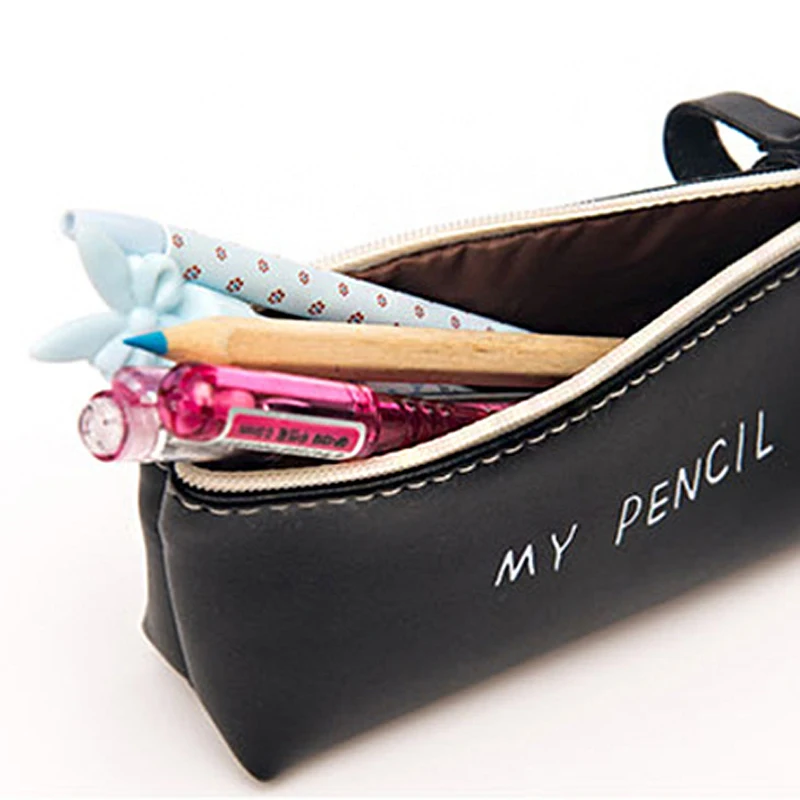 Пенал из ПУ кожи черный и белый цвета|pencil case|my pencil casemy case classical |
