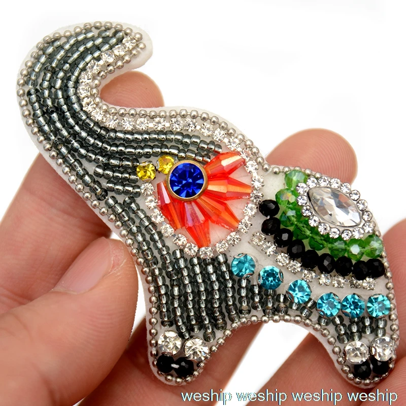 3D блестки ручной работы вышитая бисером Слоновая аппликация для