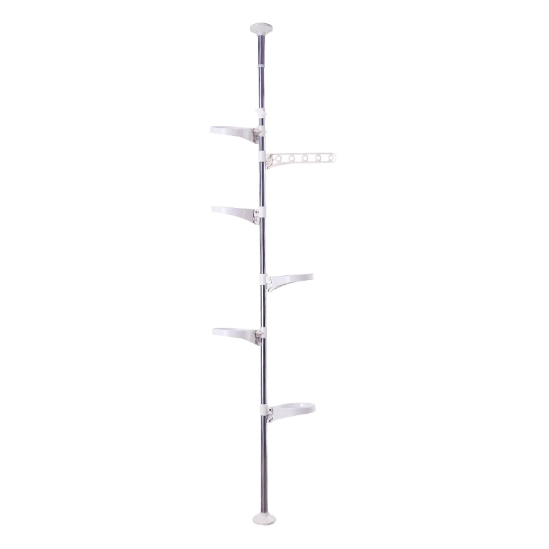 White Галоўная Сад Ўпрыгожванне пакаёвая расліна кветка дысплей Standing Rack завод Трымальнік Напружанасць Pole Стэлаж з плантата - Color: White
