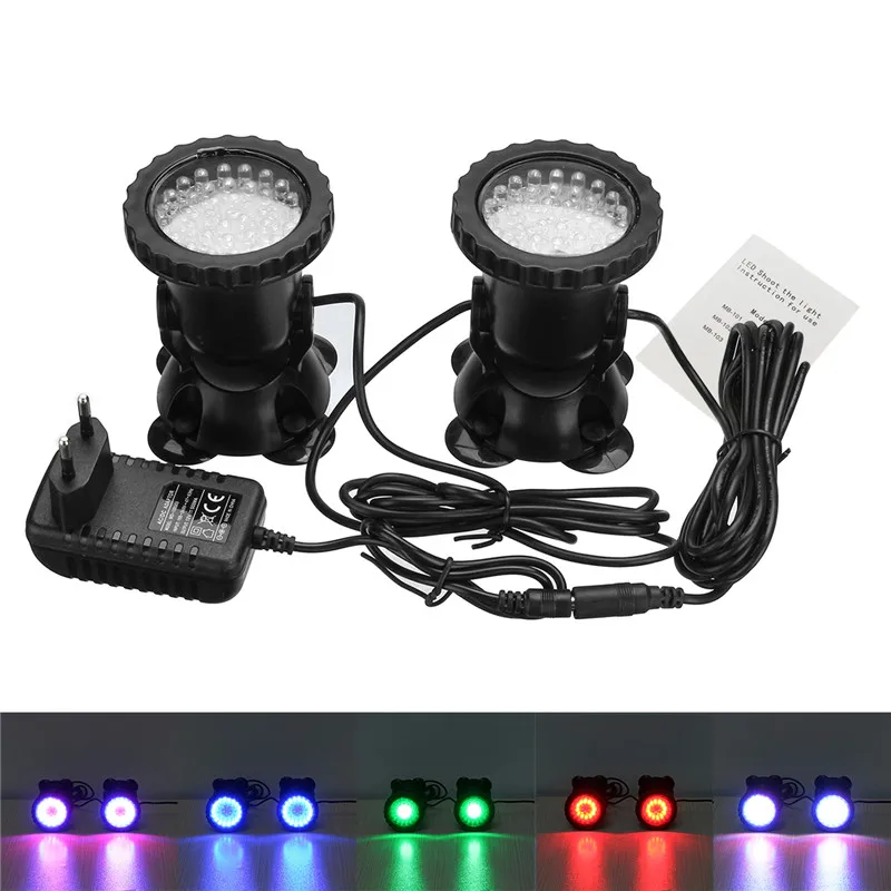 RGB 36 светодиодный 1 комплект 1/2/4 светильник Водонепроницаемый IP68 подводный светодиодный прожектор светильник для бассейны фонтаны пруда водяного сад аквариума - Испускаемый цвет: Красный