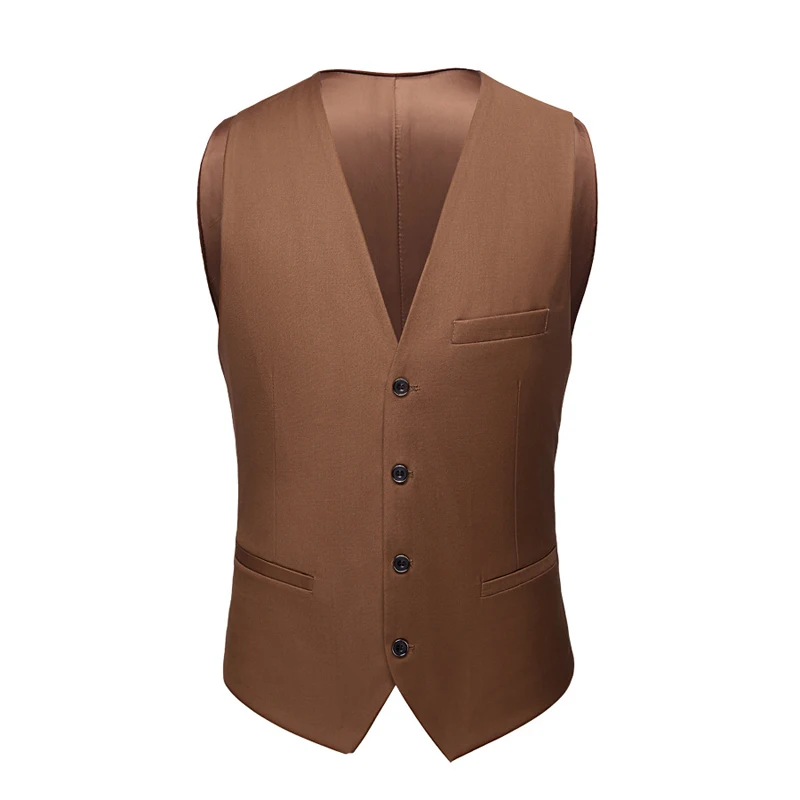 Shenrun Male Solid Color Vests Fashion Causal Business Slim Fit Work Waistcoat Office Formal Suit Vest For Young Classic Gilet
