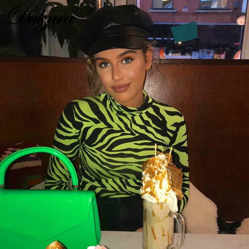 Dulzura женское комбидресс бодисьют zebra принтом принт с высоким горлом стрейч