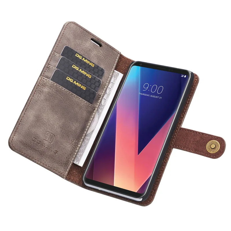 DG.MING чехол из яловой кожи в стиле ретро для LG V20 G6 V30 plus телефона s съемный откидной