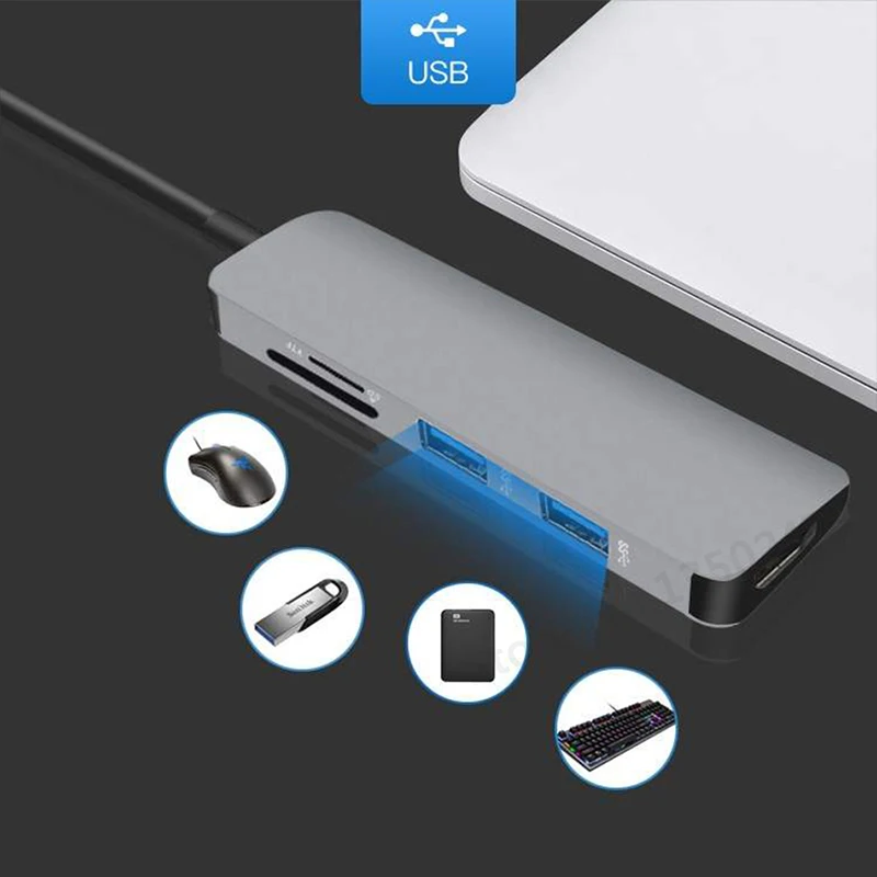 RCTDH Thunderbolt 3 USB-C док-станция USB Type C до 0 HDMI концентратор адаптер для MacBook Huawei Mate 20 P20 Pro
