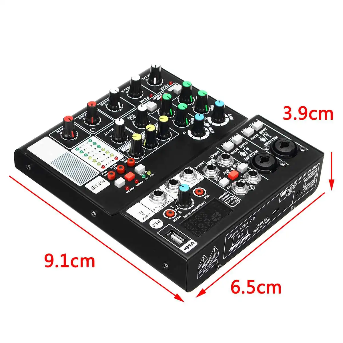 LEORY портативный аудиомиксер с 6 каналами USB bluetooth для DJ Live Stage музыкальный