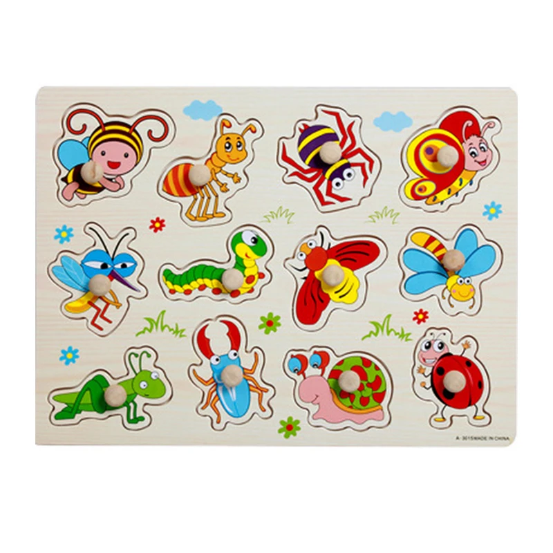 Montessori Baby wooden Toys kids wooden puzzle toys sorters for children wood game for children 3 years Hand Grab Board Set