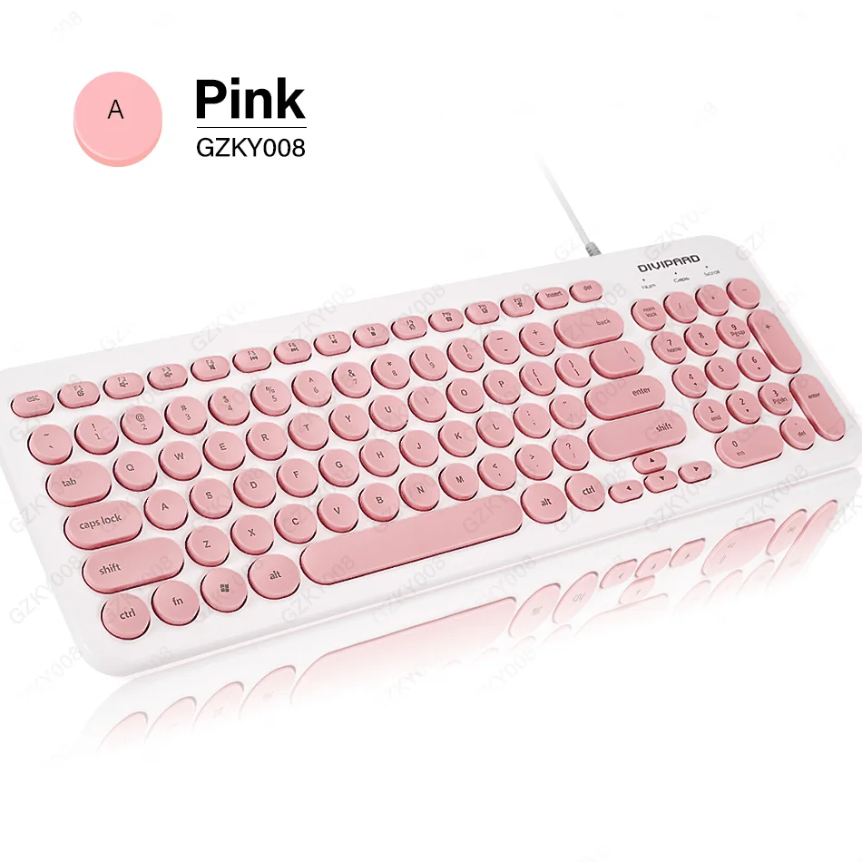 Pink Проводная клавиатура мультимедийная USB клавиатура для ноутбука ПК ультра тонкая Тихая маленькая размер 96 клавиш розовый/зеленый/черный Цвет выбор GZKY008 - Цвет: Pink