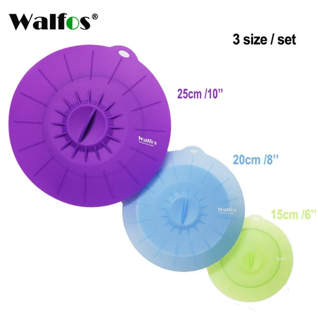 WALFOS 3 pieces WALFOS as seen on tv набор из 5 силиконовых крышек для приготовления кастрюль крышка миска для микроволновой печи сковорода крышка-силиконовая крышка кастрюли инструменты для приготовления пищи - Цвет: WALFOS 3 pieces