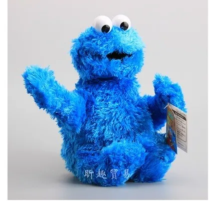 Cookie Monster 27cm Улица Сезам 7 цветов плюшевые игрушки куклы монстр Эрни большая птица Гровер Элмо печенье мягкая кукла для детей день рождения - Color: Cookie Monster 27cm