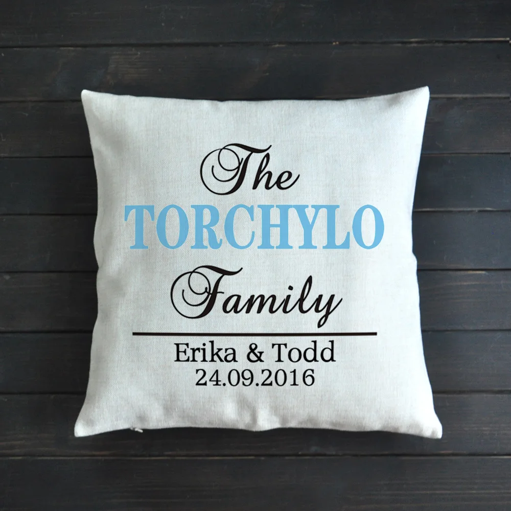 

Customized Pillowcase Anniversary Cushion Personalized Wedding Gift Custom Cushion with Name and Date