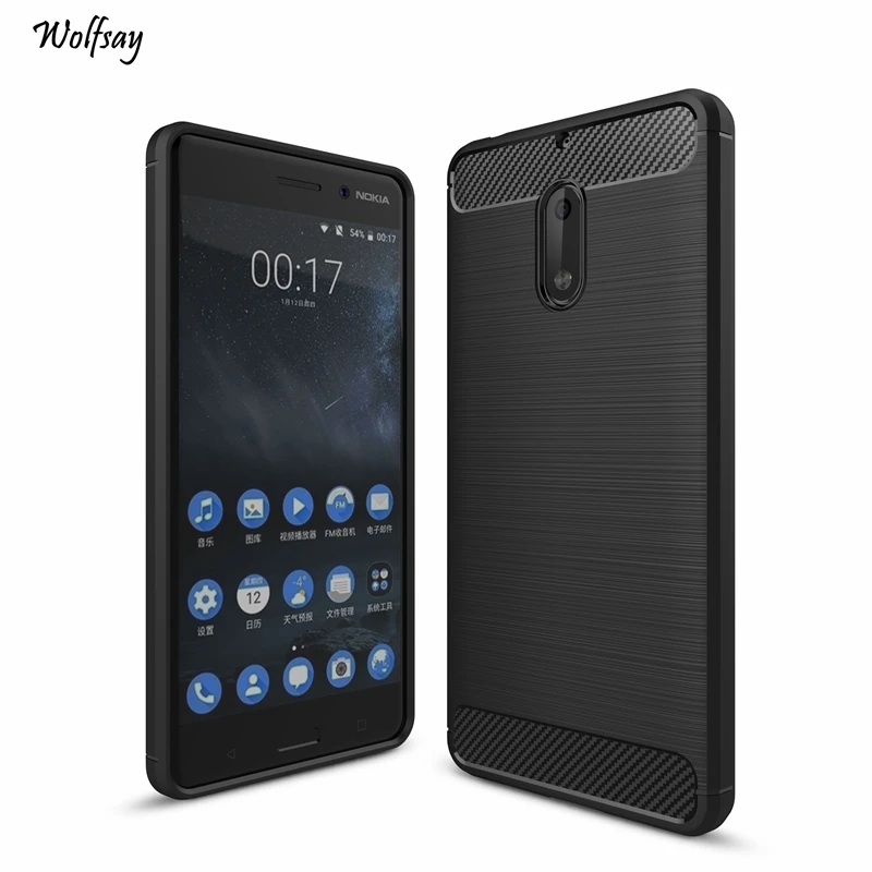 For Case Nokia 6 2017 TA-1000 Cover Soft TPU Brush Rugged Wolfsay sFor Fundas Phone Coque 5.5&quot |