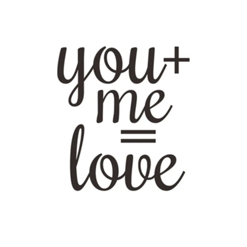 Романтические наклейки на стену с надписью You and Me Love для спальни гостиной