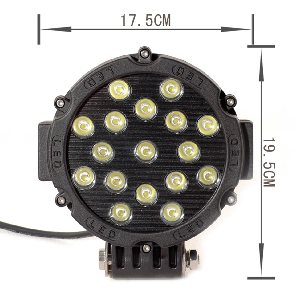 4 шт. 7 дюймов 12V 24V 51 Вт светодиодный рабочий внешнее освещение для трактор ATV