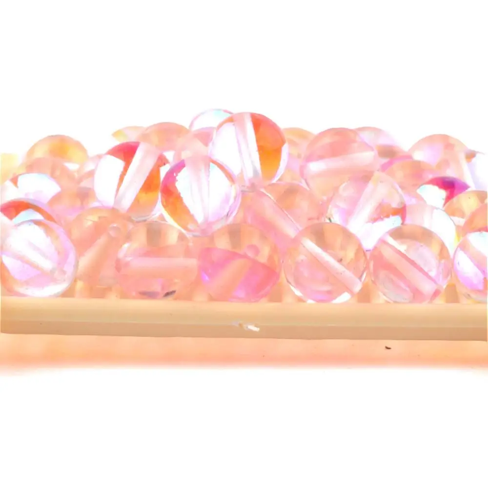 Smooth Light Pink Ассорти натуральный Австрийский Кристалл Лунный Камень Круглые бусины для изготовления ювелирных изделий 6 мм-12 мм блестящие шарики аксессуары - Цвет: Smooth Light Pink