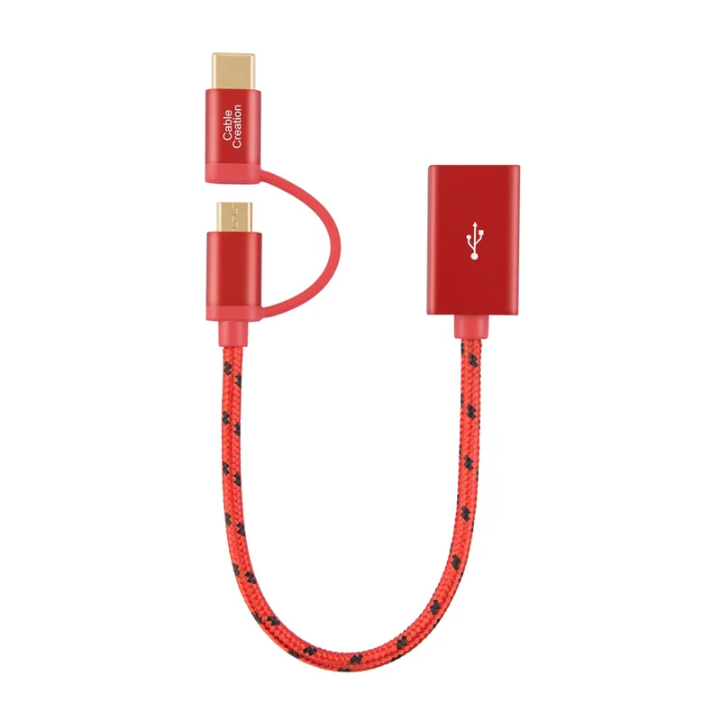 Кабель адаптера Micro USB и Type C-USB 2 0 мама короткий кабель OTG (on-The-go) футов совместимый с