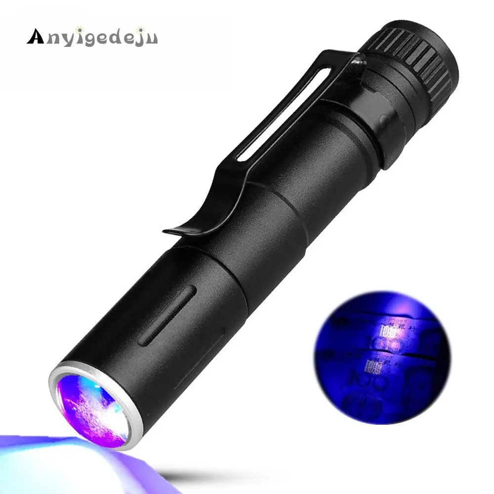 ANYIGEDEJU УФ фонарик мини карманный черный свет ручки с 395NM Ультрафиолетовый