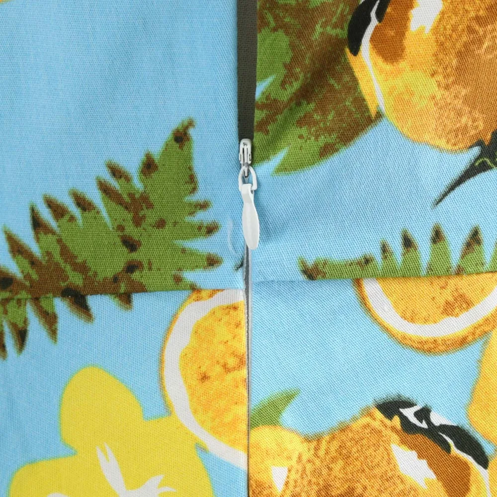 3XL 4XL 5XL хлопковое летнее винтажное платье мятный лимонный принт на молнии женское платье в стиле ретро элегантные вечерние платья Vestidos офисные повседневные платья