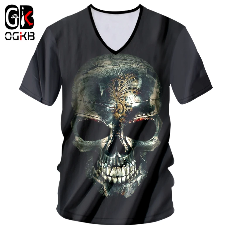 Футболка для тенниска с треугольным вырезом OGKB черная летняя футболка 3D принтом