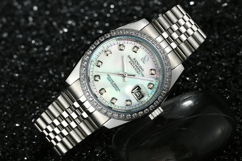 Часы мужские механические 37 мм с белым циферблатом|watch automatic|watch qualitywatch automatic men |