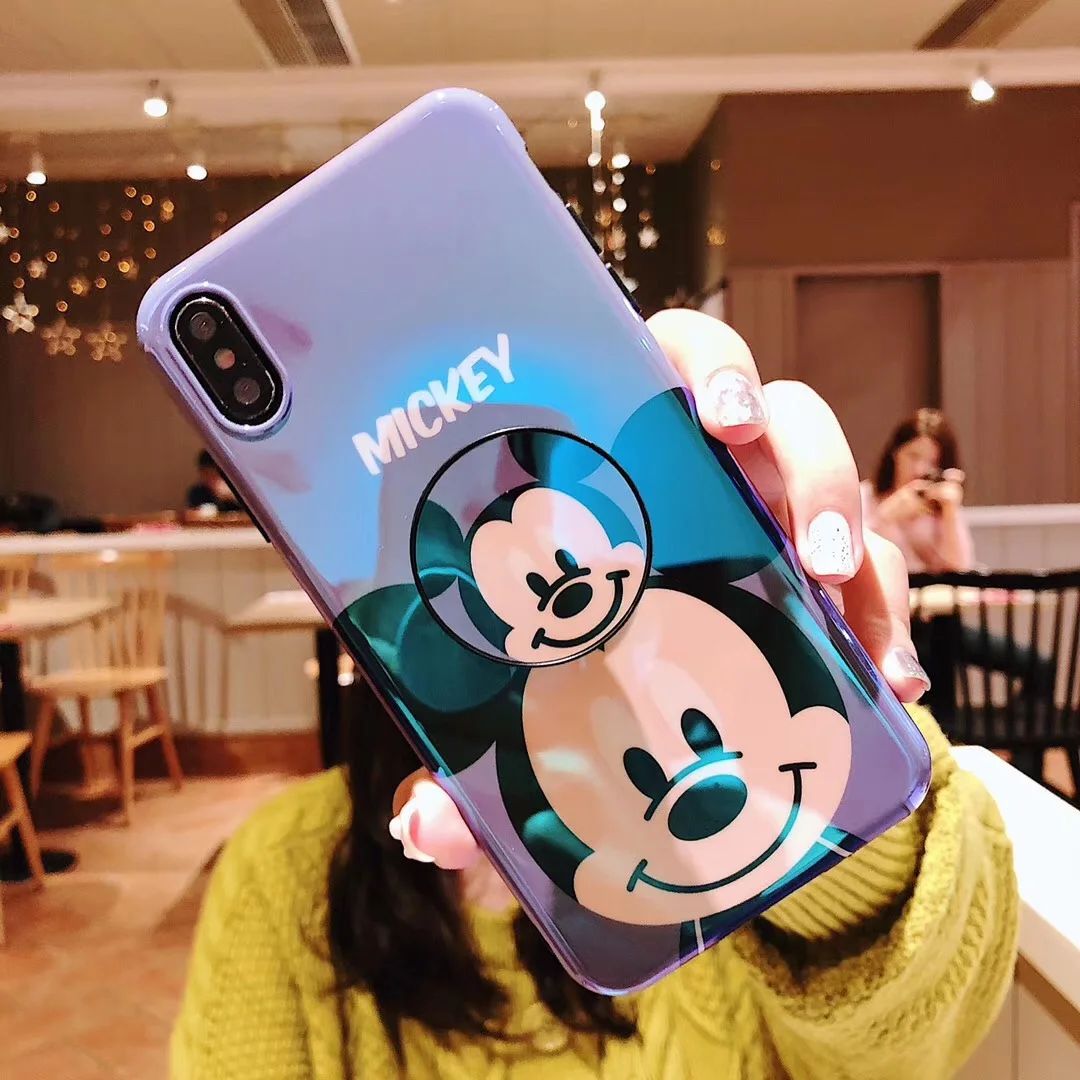 Милый Blu-Ray чехол для телефона с поддержкой Микки и Минни iphone 6 6s 7 8 Plus X XS MAX XR 2 в 1 Fundas