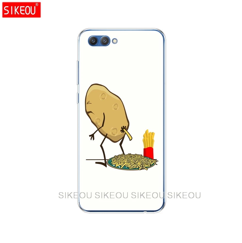 Silicone Cover phone Case for Huawei Honor 10 V10 3c 4C 5c 5x 4A 6A 6C pro 6X 7X 6 7 8 9 LITE Pizza French fries Doughnut food | Мобильные