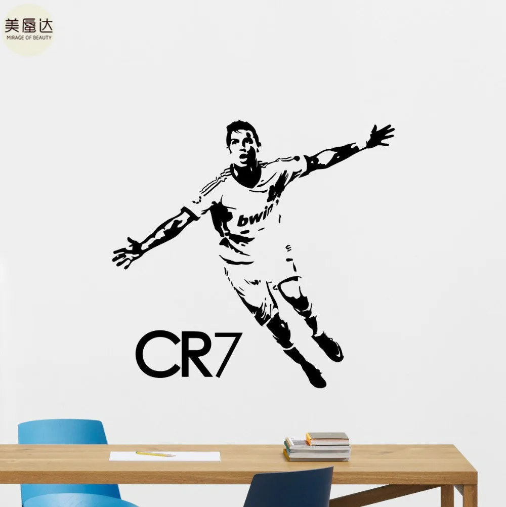 Криштиану Роналду Наклейка на стену CR7 Спорт Тренажерный зал Футбол Виниловая