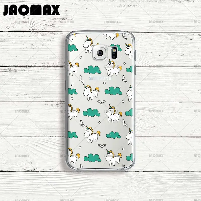 Jaomax Cartoon Unicorn Case For Samsung Galaxy Note 8 S6 S7 Egde S8 Plus A3 A5 J3 J5 J7 Transparent Silicone TPU Phone Bag Cases | Мобильные