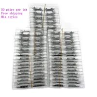 mikiwi wholesale 50 pairspack 3d mink lashes no packaging full strip lashes mink false eyelashes custom box makeup eyelashes