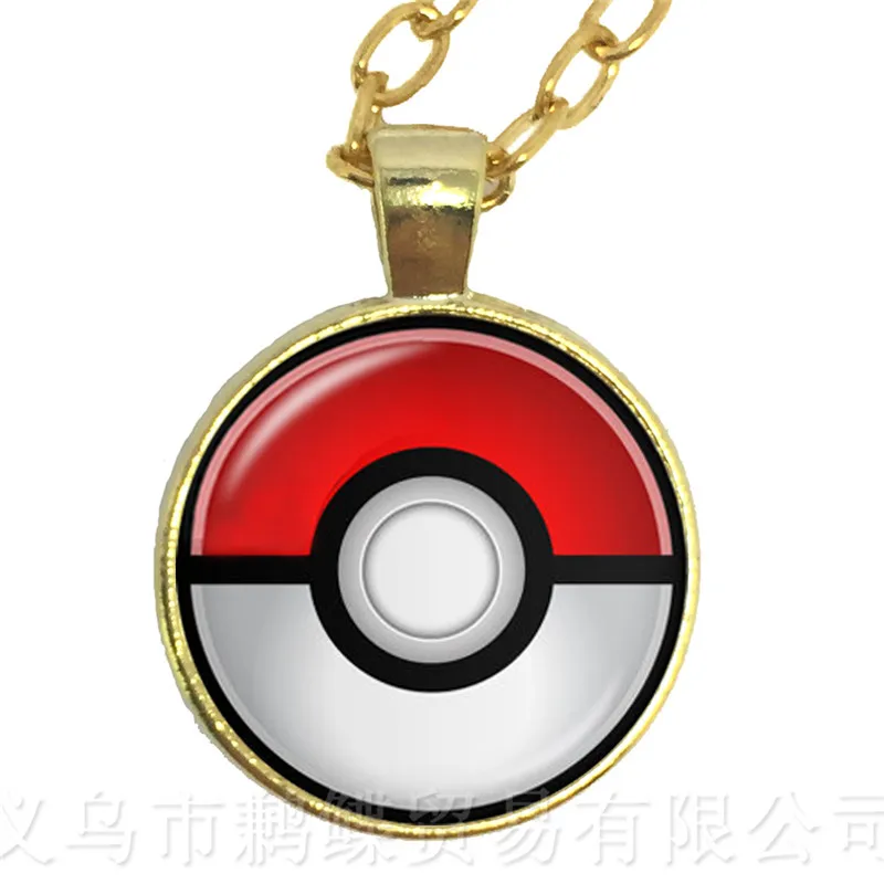 Модный Круглый Стеклянный кабошон Pokemon Go Pokeball ожерелье с подвеской для женщин и