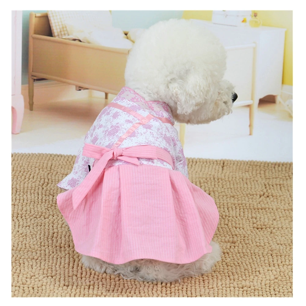 Hanfu летнее платье для собак платья маленьких щенков свадебное юбка весенняя