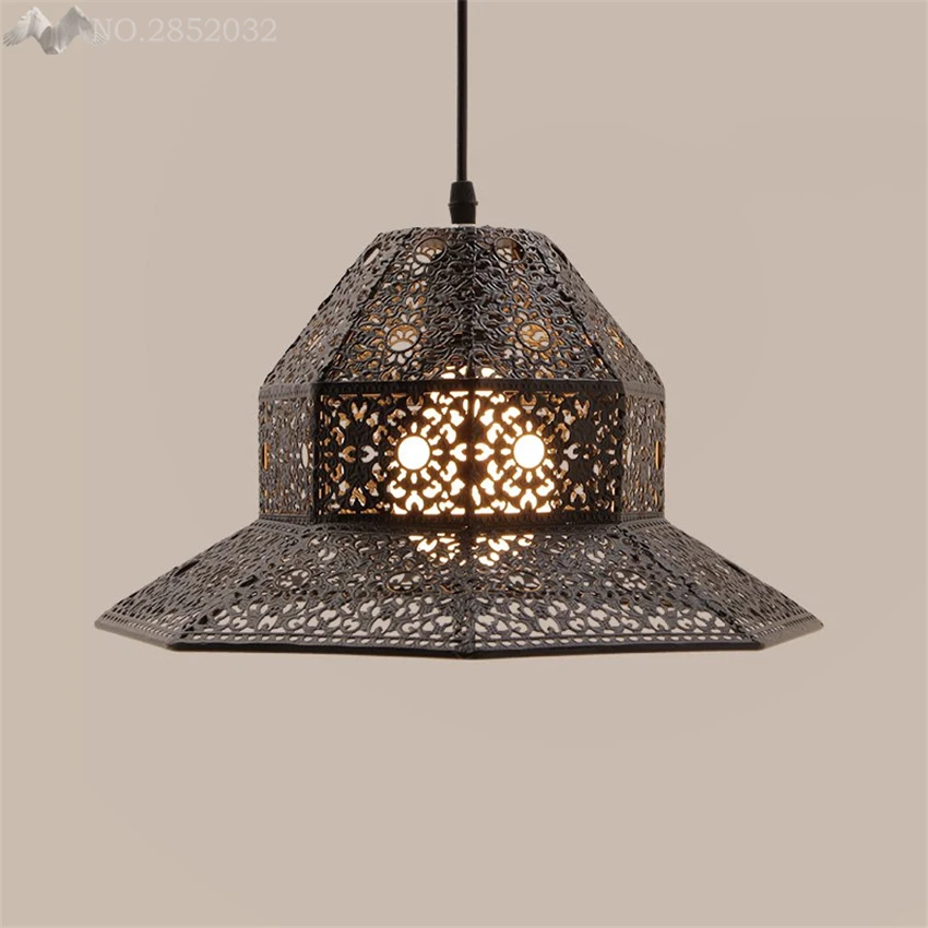 Скандинавский стиль Ретро Железный подвесной светильник с одной головкой полый