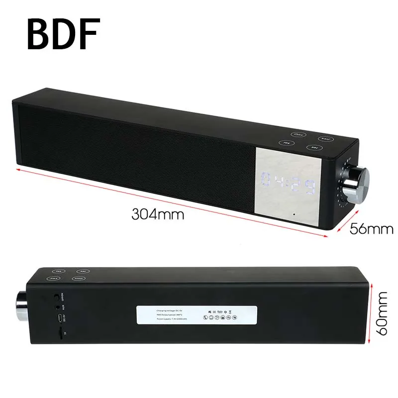 Bdf ЖК-дисплей Bluetooth Динамик pth-2000 16 Вт Мощность Саундбар время часы tf fm громкой