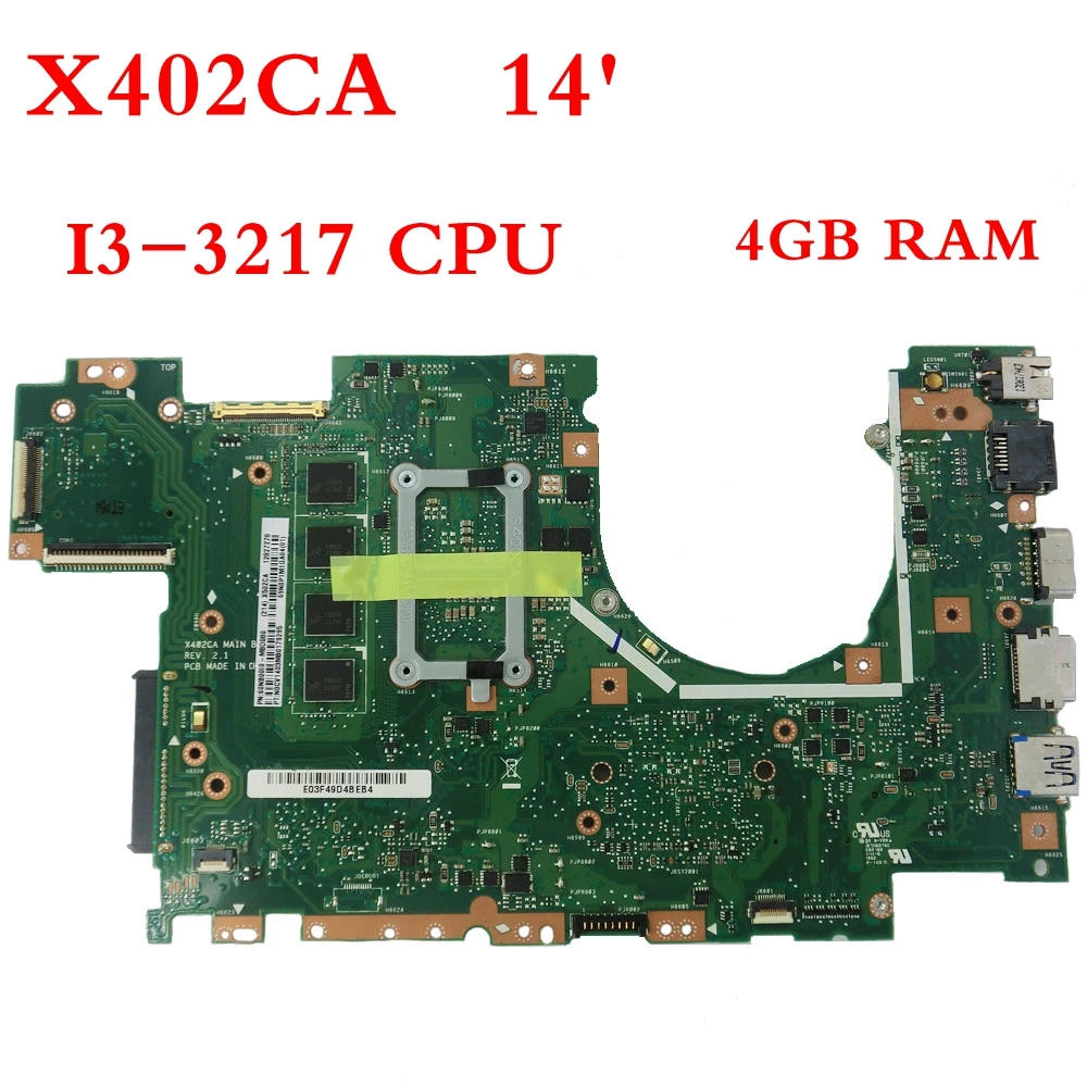 X402CA с I3 3217 Процессор 4 Гб памяти материнская плата для ноутбука ASUS X502CA X502C F502CA X402C